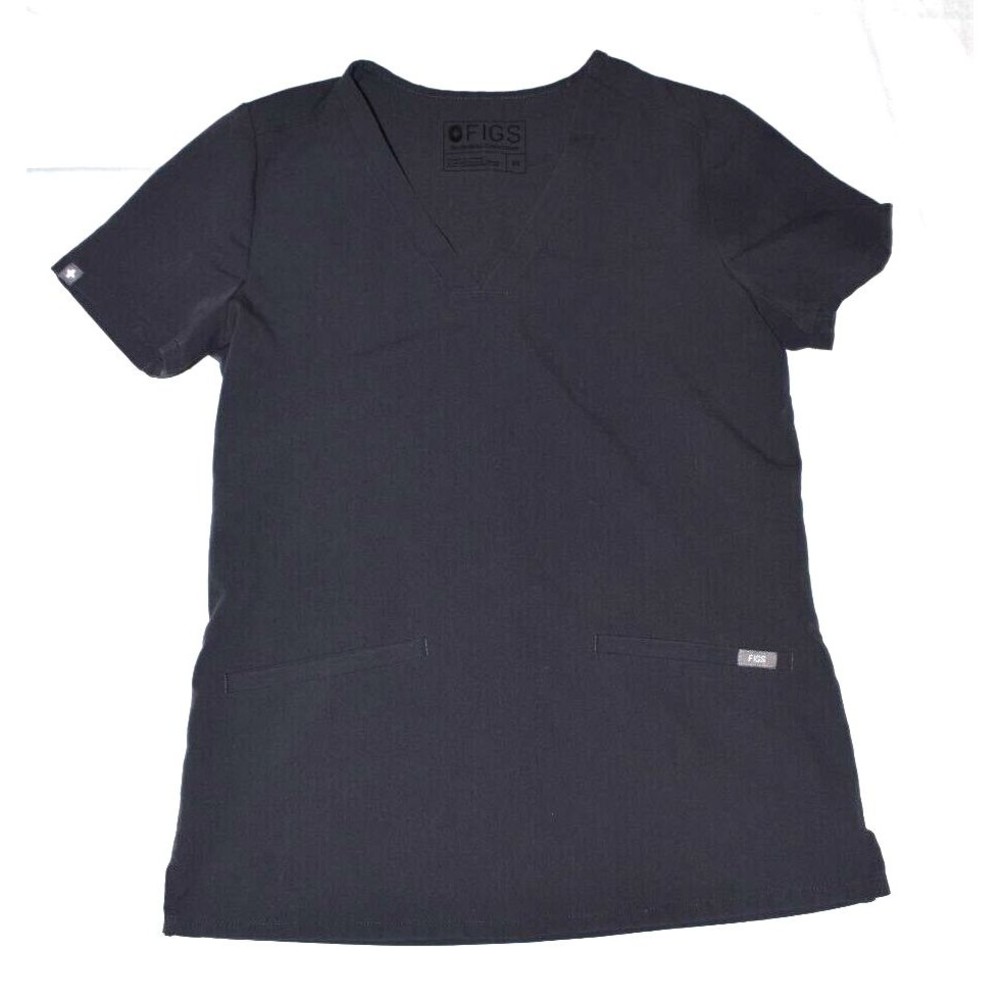 Figs Scrub Top Womans Size XS Gray Technical Collection Nurses Short Sleeve